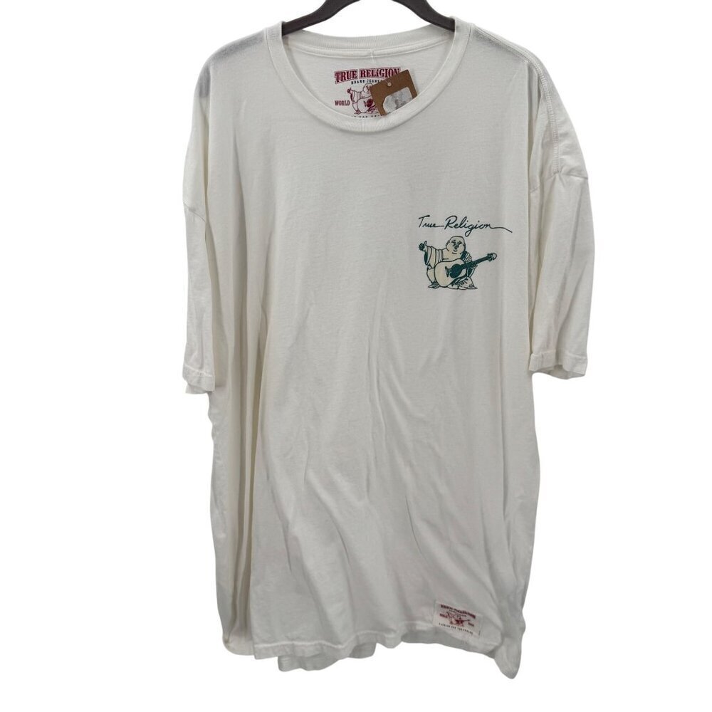 True Religion Mens 2XL White Cotton Graphic T-Shirt